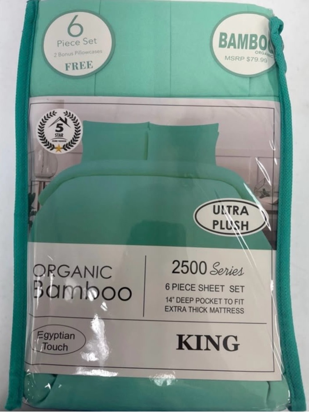 6-Piece Sheet Set in Teal - King
